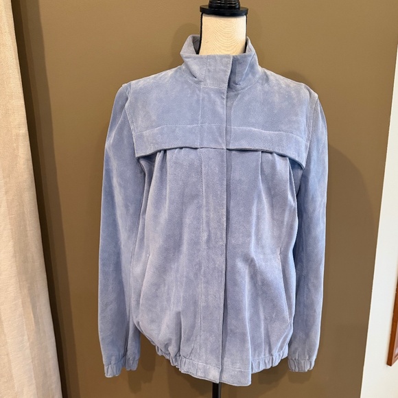 Liz Claiborne Jackets & Blazers - Liz Claiborne Women's Soft Blue/Periwinkle Suede Leather Jacket, Size XL